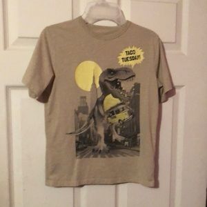 Children’s Place Tan Tyrannosaurus Rex T-Rex Taco T-Shirt Boys Medium M 7/8